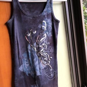 Cache Sequin Butterfly Tank